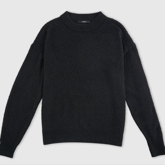 NWT Quince Baby Alpaca-Wool Diamond Stitch Crew Black Sz XS - Picture 7 of 12